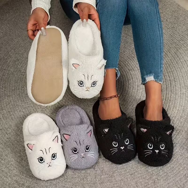 Embroidery Garments - Kedi Desenli, Sıcak, Sessiz ve Yumuşak