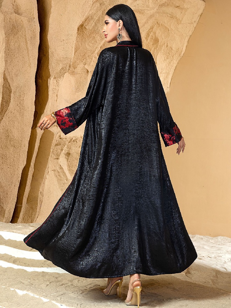 Siyah Kırmızı Açık Kimono Abay - Embroidery Kebaya incelemesi ve fiyatı