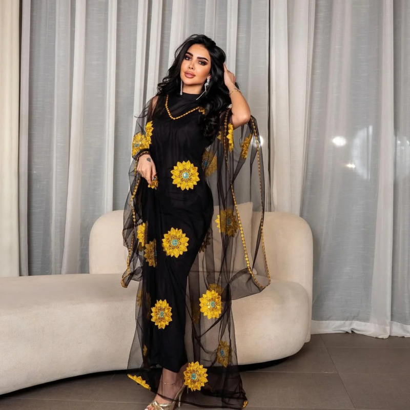 Kadınlar için Çiçek Desenli Na - Embroidery Yellow Dress incelemesi ve fiyatı