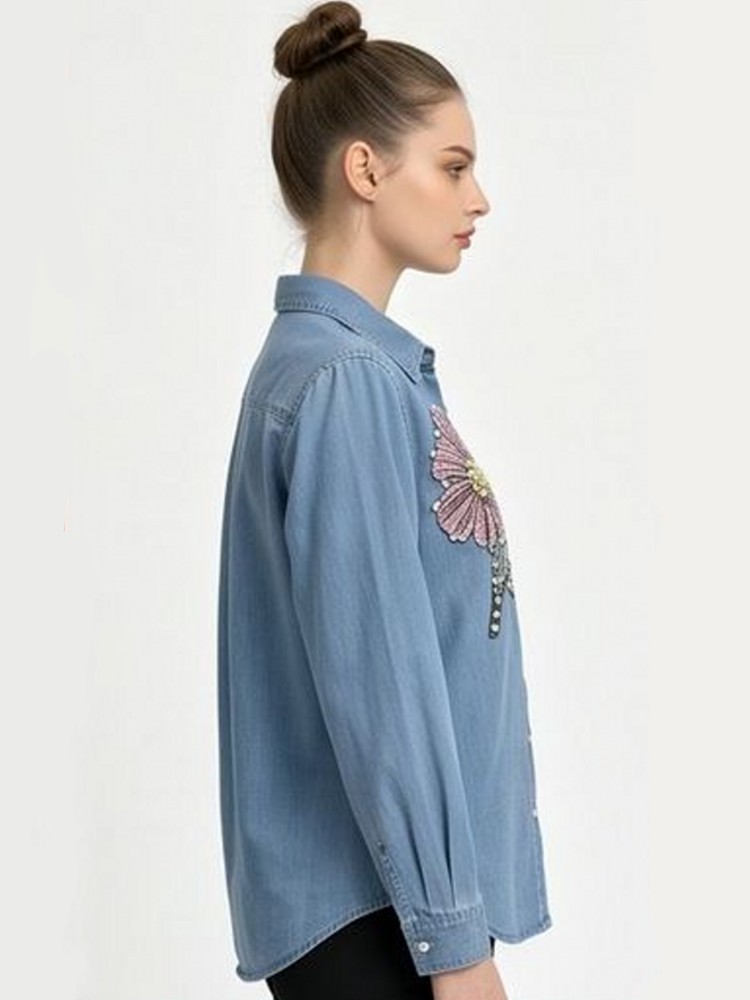 Kadın Denim Nakış Bluzlar İlkb - Embroidery Cotton Shirt incelemesi ve fiyatı