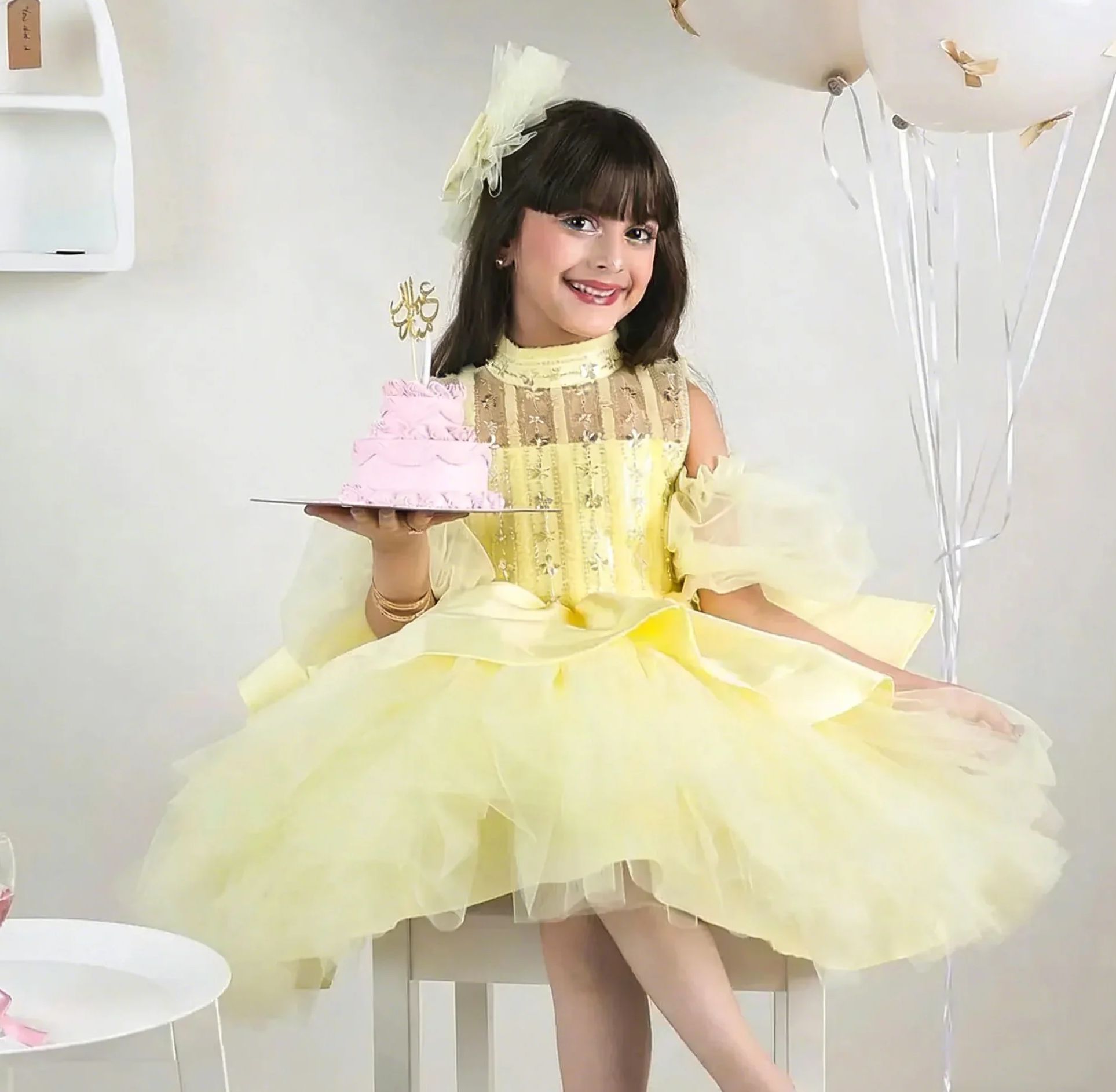 Sarı Çiçek Kız Elbiseleri Düğü - Embroidery Yellow Dress incelemesi ve fiyatı