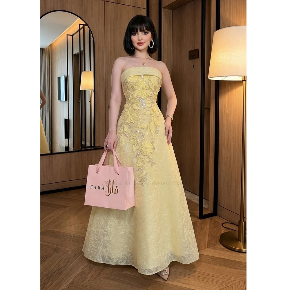 Soluk Sarı A Kesim Abiye Elbis - Embroidery Yellow Dress incelemesi ve fiyatı