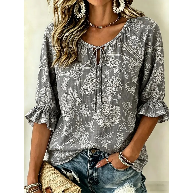 Kadın İlkbahar Yaz 3D Baskılı  - Embroidery Online incelemesi ve fiyatı